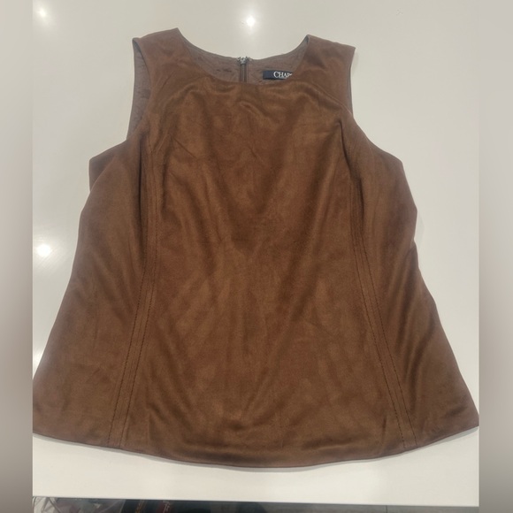 Suede CHAPS by RL sleeveless Top - Picture 1 of 8